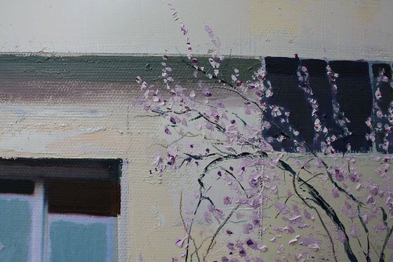 Urban Blossom 1 (Large Oil Painting approx 30"x40")