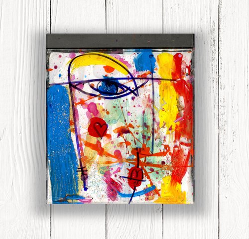 Mixed Media Funky Face 28 by Kathy Morton Stanion