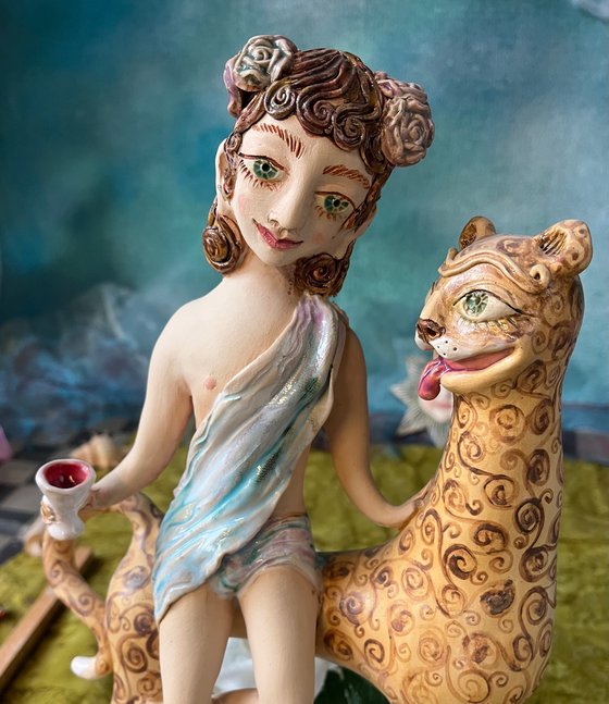 Young Dionysus on a leopard