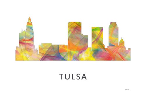 Tulsa Oklahoma Skyline WB1 by Marlene Watson