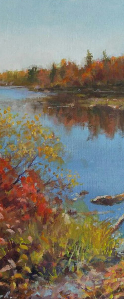 The path to the autumn lake (11x14") by Alexander Koltakov