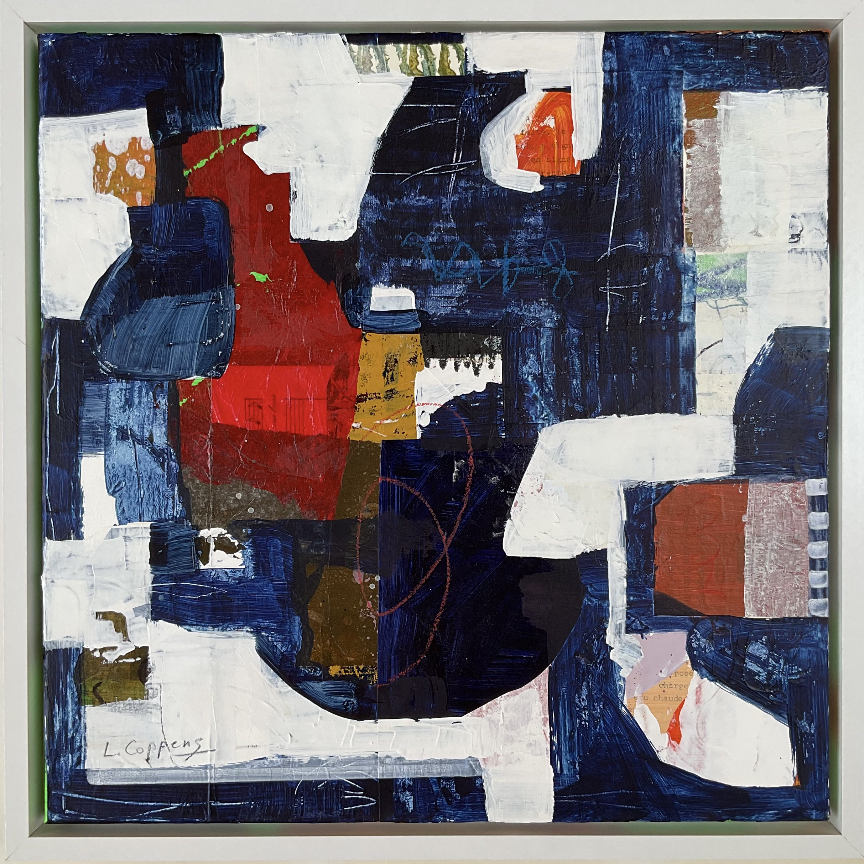 Abstract Painting By Linda Coppens, 17 X 17", Co-2025-08, Original Artwork