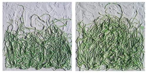 Nets diptych, set of two by Rimma Savina