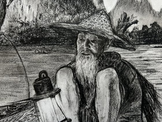 old man with his cormorant