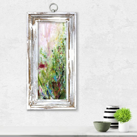Cottage Meadow 2  - Framed Floral Painting  by Kathy Morton Stanion