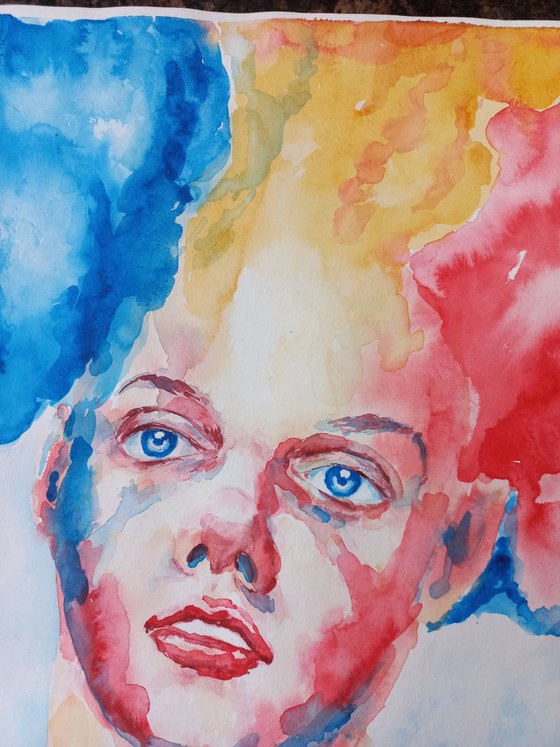 Watercolor abstract portrait 2022, 39.5x30 cm