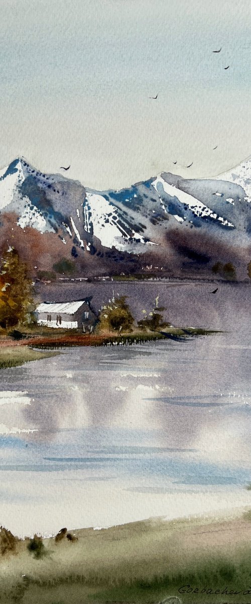 House in the mountains by the lake #5 by Eugenia Gorbacheva