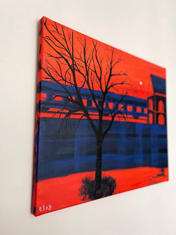 The sound of a train