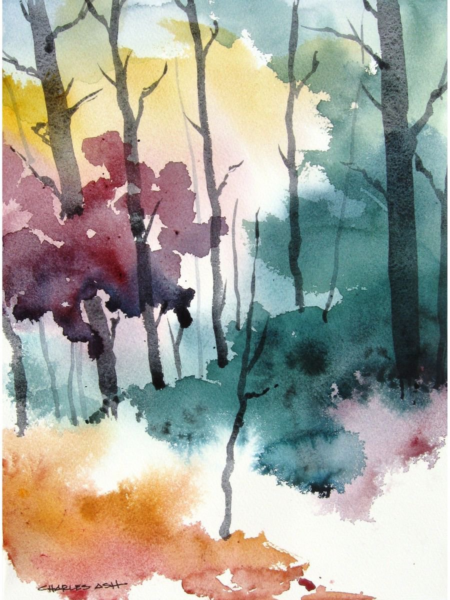 Autumn Colors - Original Watercolor Painting by CHARLES ASH