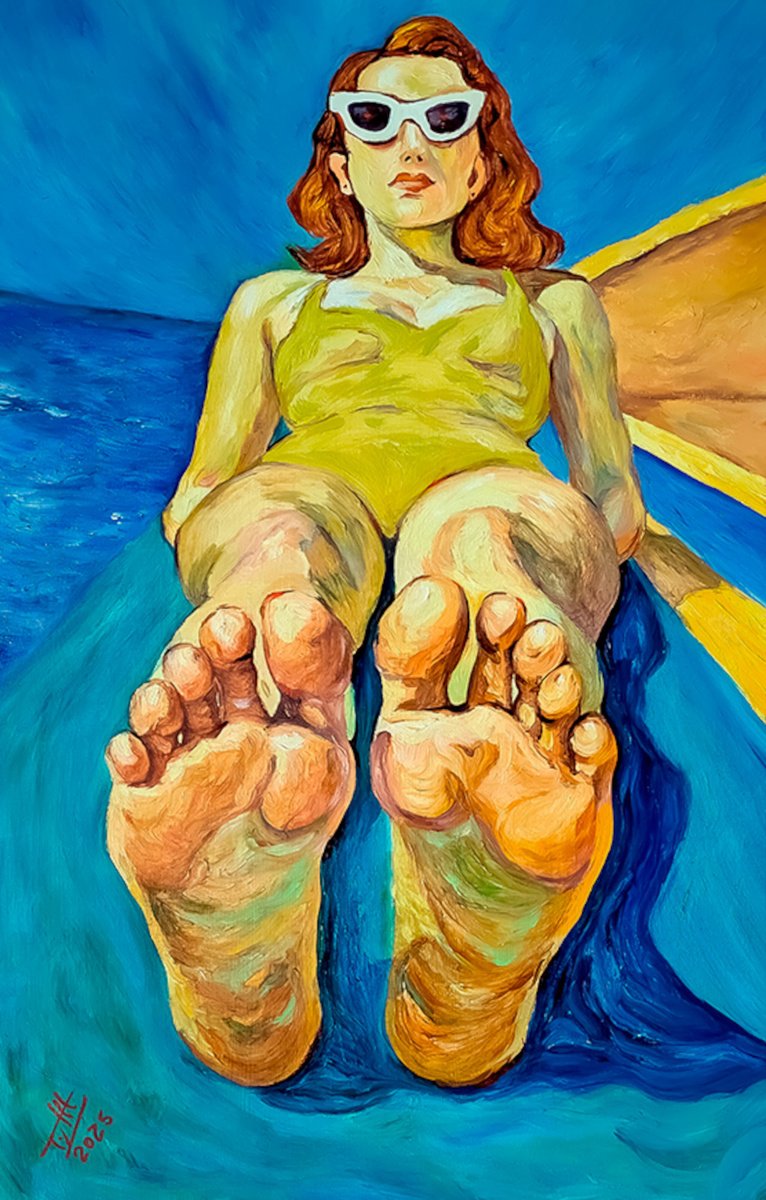 Expressive Oil Painting , Punky Summertime By Felix Rubio, 18 X 28, Artwork For Sale On Artfinder
