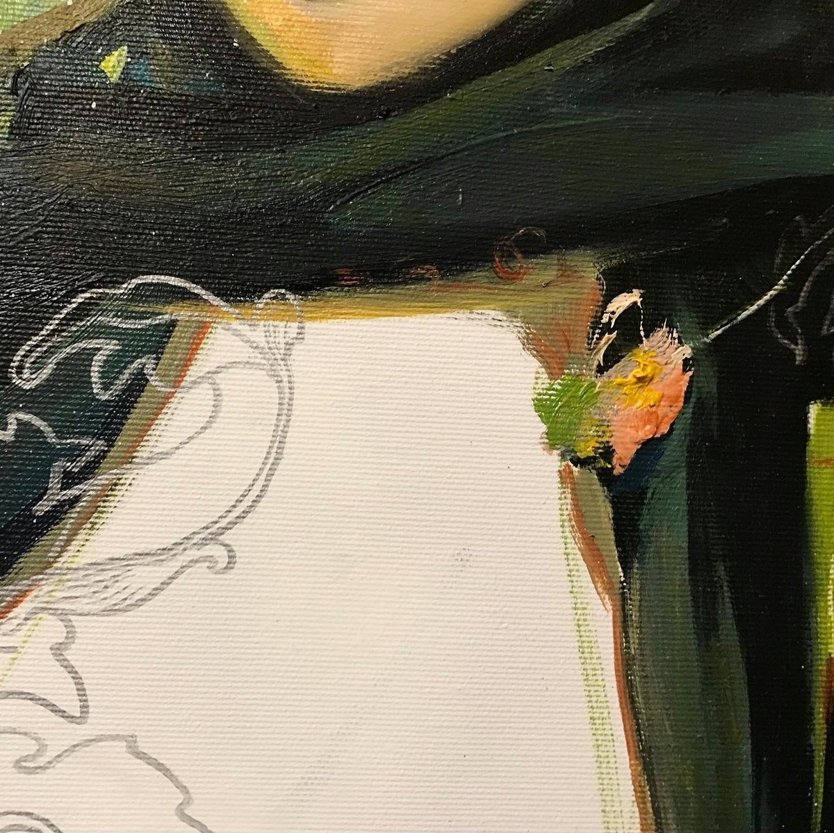 Expressive Portrait Oil Painting By Stefan Stoikov, 24 X 24", Catharsis, Original Artwork