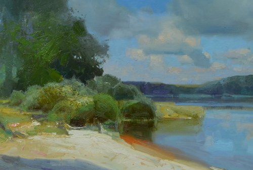 Cloudy Day at the Lake by Vytautas Laisonas