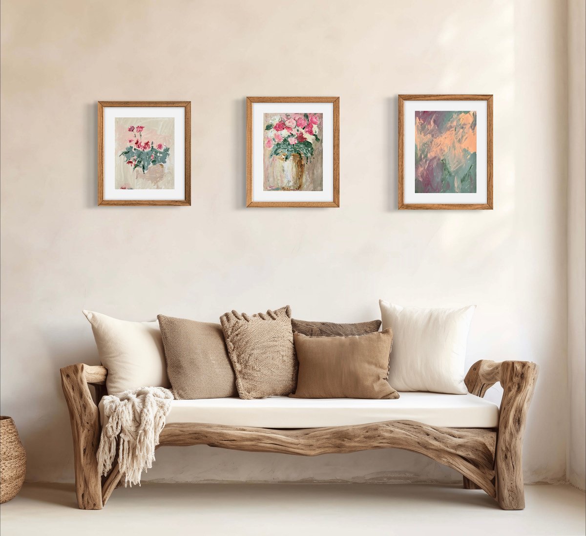 Impressionistic Botanical Acrylic Painting By Liliia Kodunova, 15 X 11", Blooming #1, Original Artwork