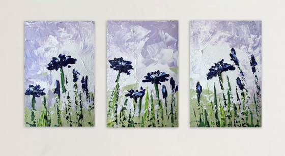 Tarde de flores (Triptych)