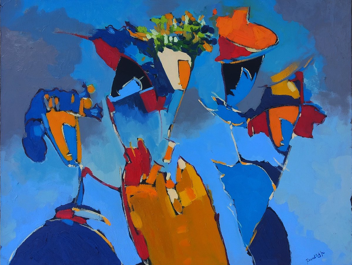 Abstract - Spring(55x70cm, oil painting, ready to hang) by Artyom Basenci