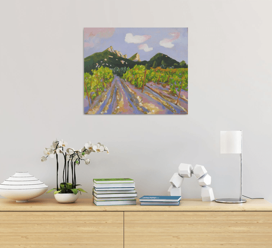 Vineyards in Languedoc, lanscape painting