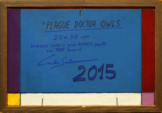 PLAGUE DOCTOR OWLS- (framed)