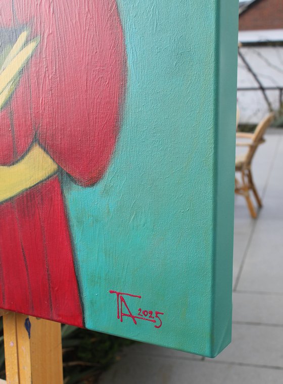 Two under an umbrella.