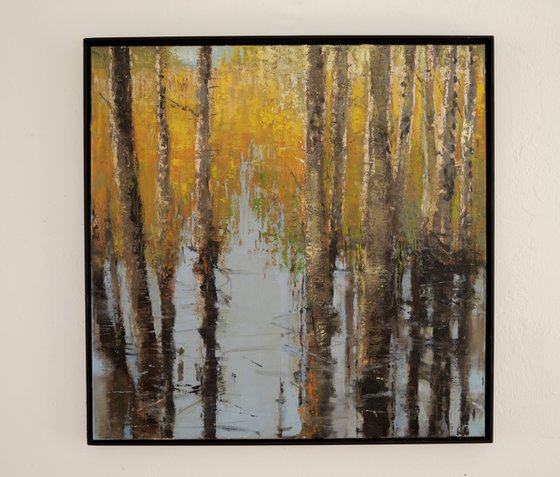 Everglades Cypress Trees 30x30 inch 76x76 cm by Bo Kravchenko