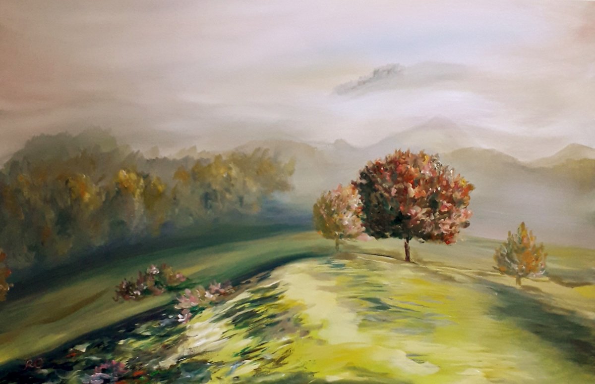  Landscape In The Fog By Olga Rokhmanyuk | Roartus, 36 X 24, Artwork For Sale On Artfinder