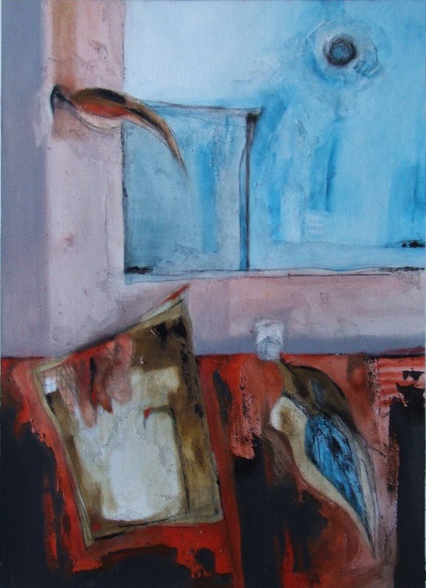 Abstract Oil Painting By Csaba Csendes, 14 X 20, Talan EltS?nok Hirtelen, Original Artwork