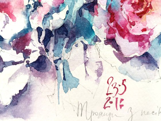 "Scent of roses" original watercolor