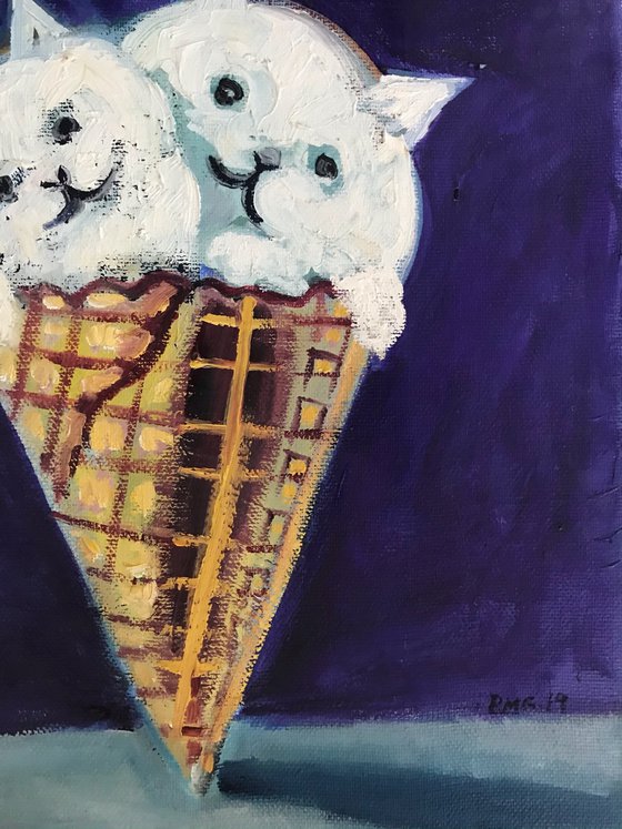 Double Dip Cat Cream Cone