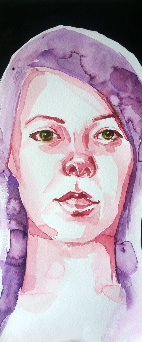 WHERE ARE MY UNICORNS? - GIRL PORTRAIT - ORIGINAL WATERCOLOR PAINTING. by Mag Verkhovets