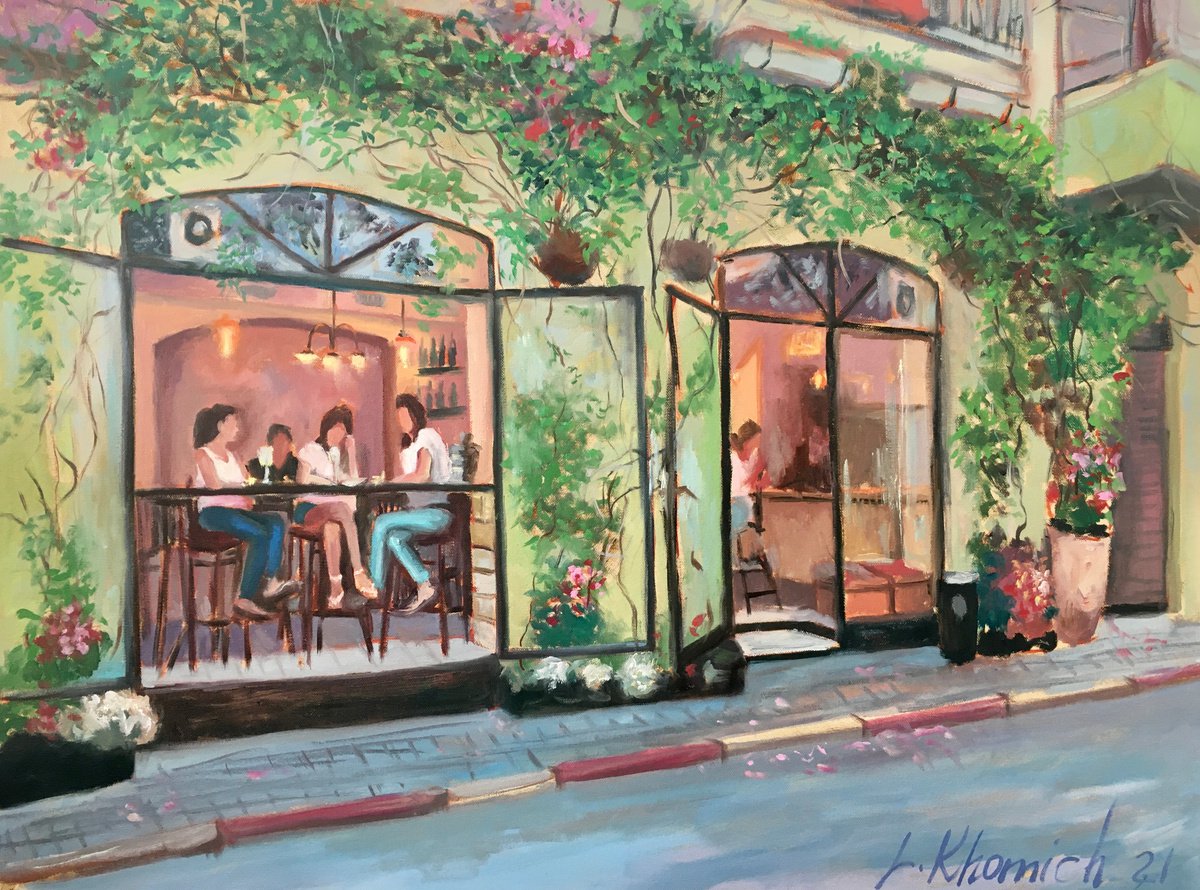 South TLV, cityscape Tel Aviv painting by Leo Khomich