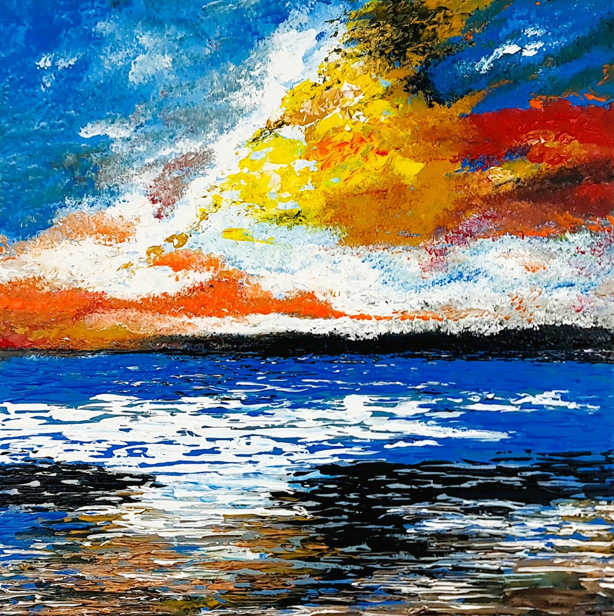 Abstract Seascape By Daniel Urbani?k, 20 X 20, Artwork For Sale On Artfinder