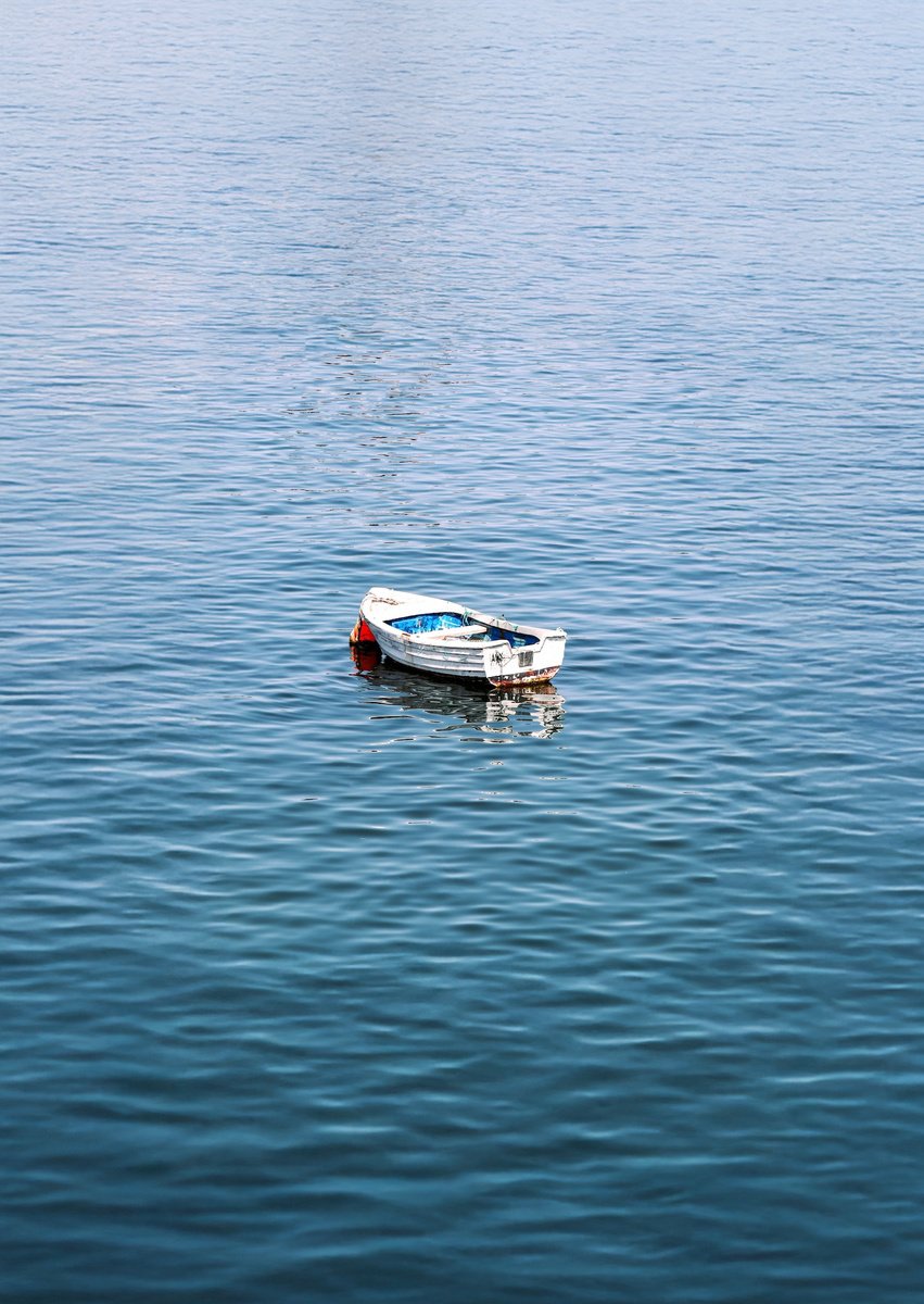 Photorealistic Landscape Photograph By Marcus Cederberg, 20 X 28", Lonely Boat, Original Artwork