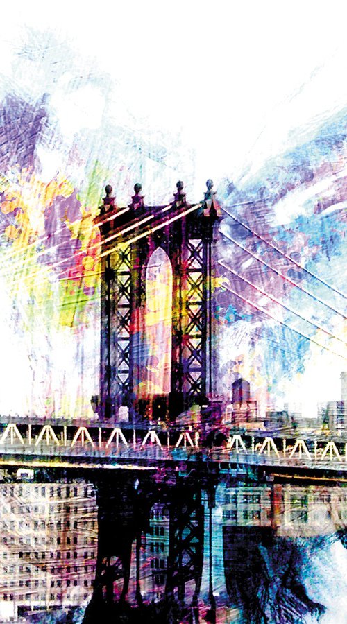 Maromas, Manhattan bridge 2/XL large original artwork by Javier Diaz