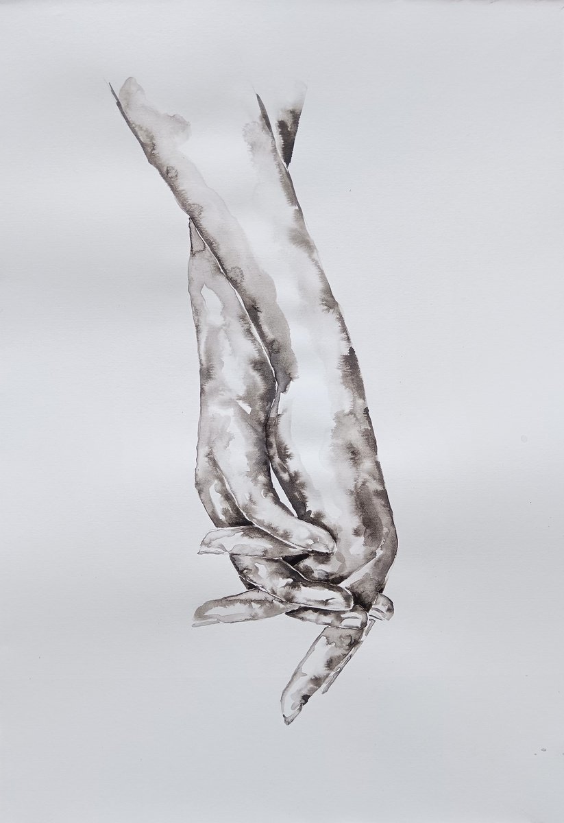 Abstract Portrait Collage By Mateja Marinko, 11 X 16", Lovers Hands Vii, Original Artwork