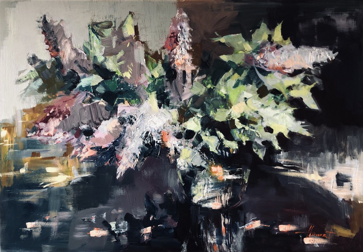 Expressive Oil Painting , Lilac Accord By Hovart, 39 X 28, Artwork For Sale On Artfinder
