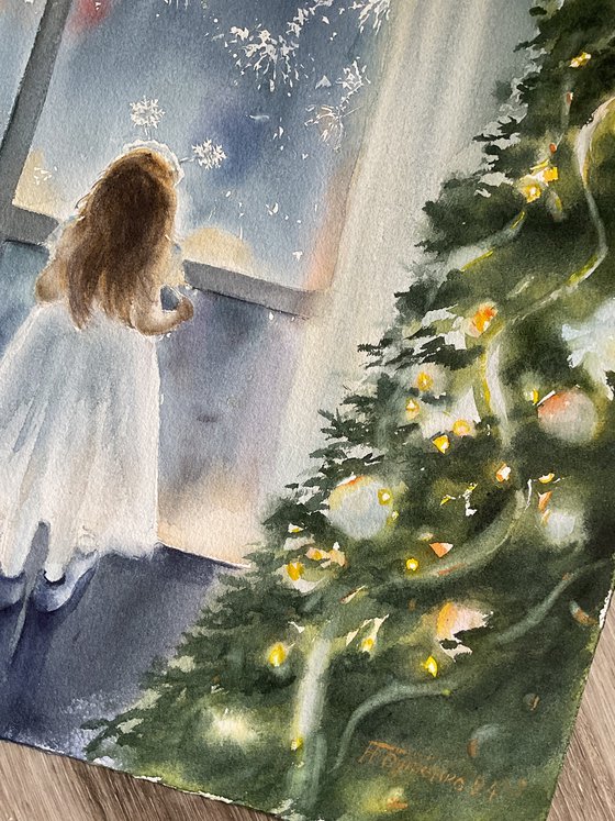 Waiting for a miracle, original watercolour