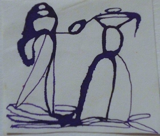 Miniature Drawing - The Lovers 6x5cm - AF exclusive + FREE shipping