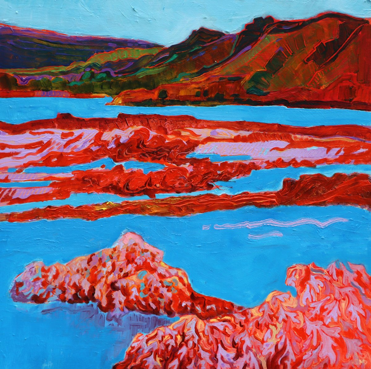 Crimson Earth, Azure Sea by Mary Kemp