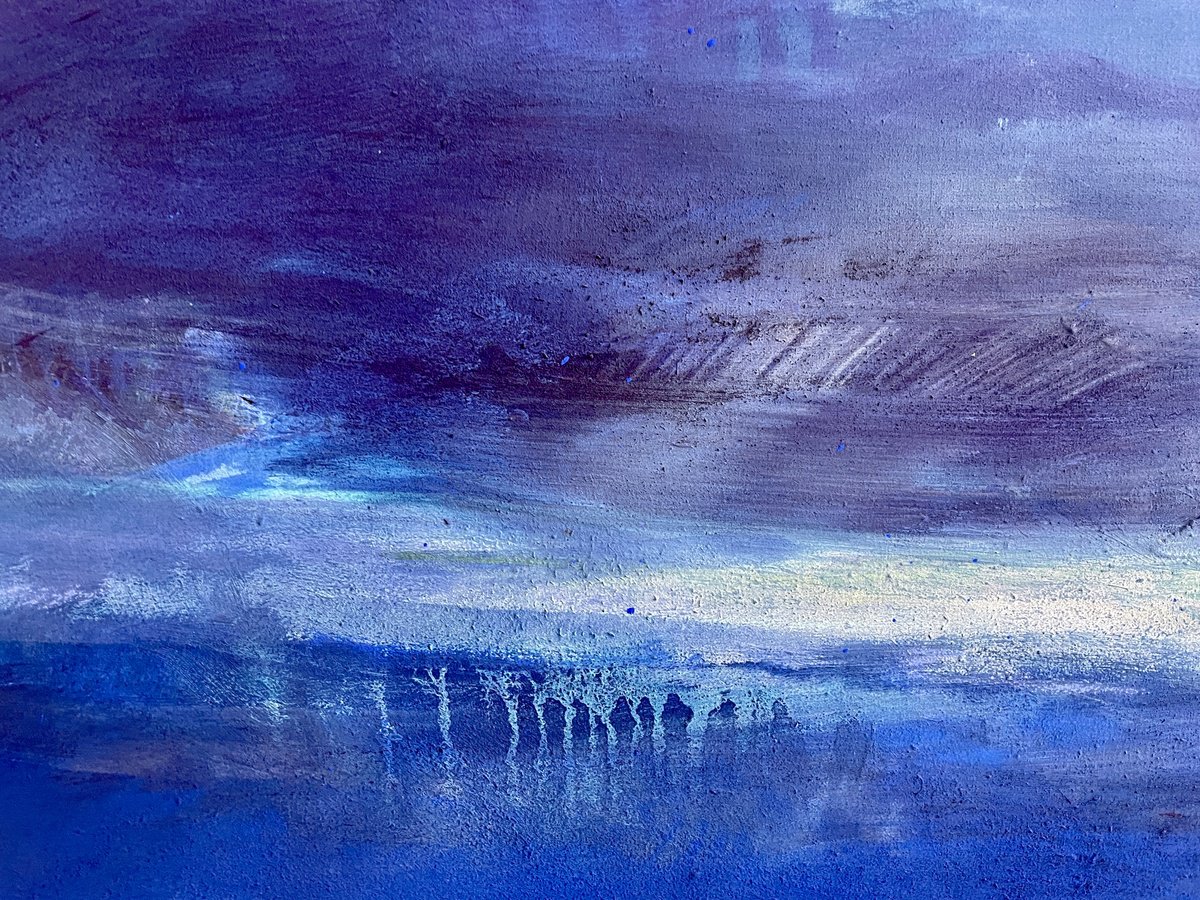 Original Gouache Painting - Deep Blue by Gesa Reuter