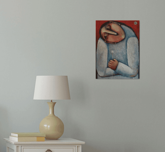 Alone (30x40cm, acrylic painting, ready to hang)