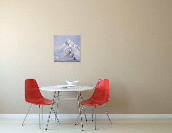 Everest winter - original oil painting on stretched canvas