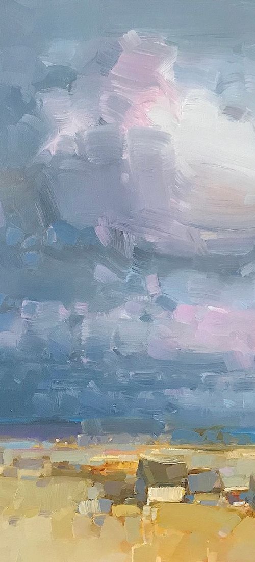 Cloudy Day, Handmade oil painting One of a kind by Vahe Yeremyan