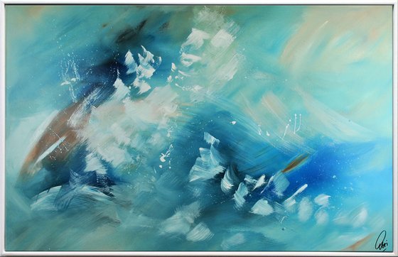 Emotional  - Abstract Art - Acrylic Painting - Canvas Art - Framed Painting - Abstract Sea Painting - Ready to Hang