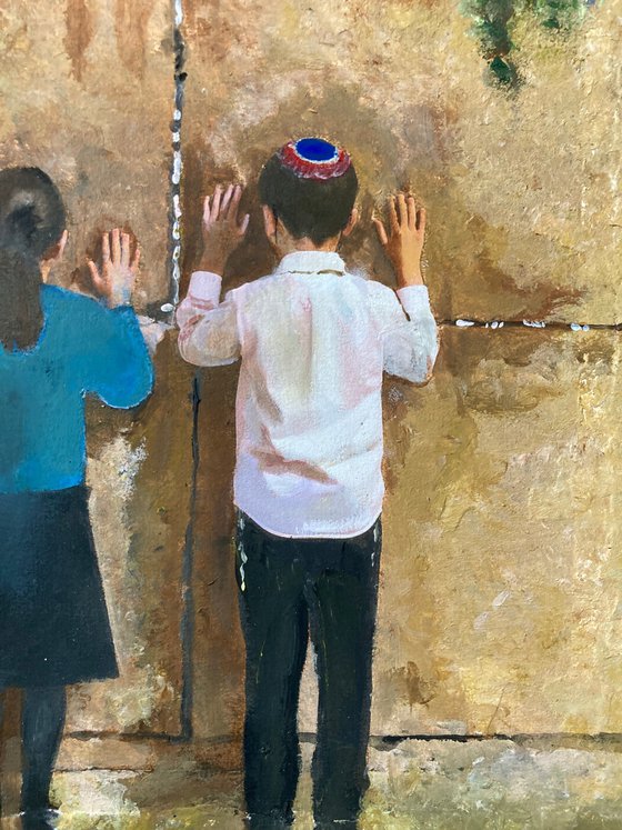 Children at the Western Wall