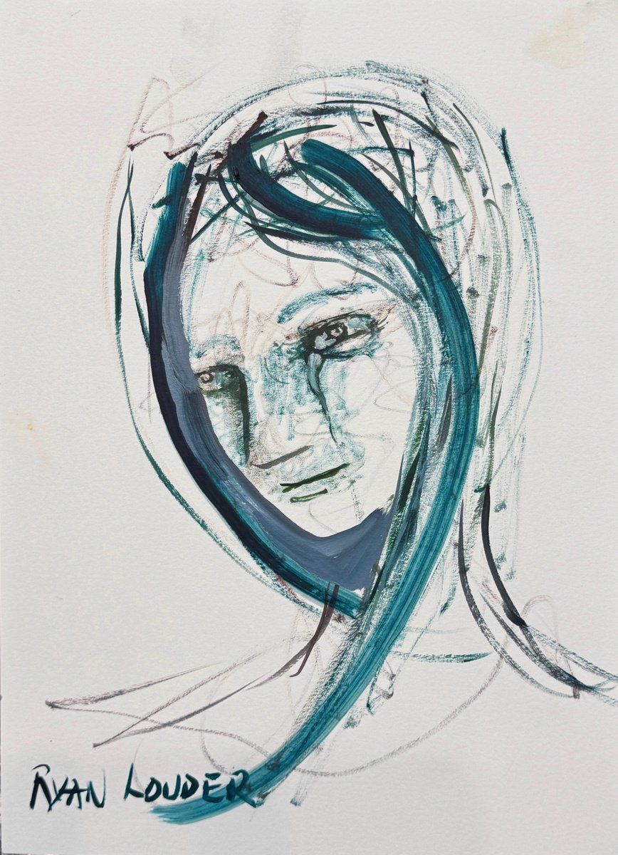 Expressive Abstract Oil Painting By Ryan Louder, 12 X 16", Trying, Original Artwork