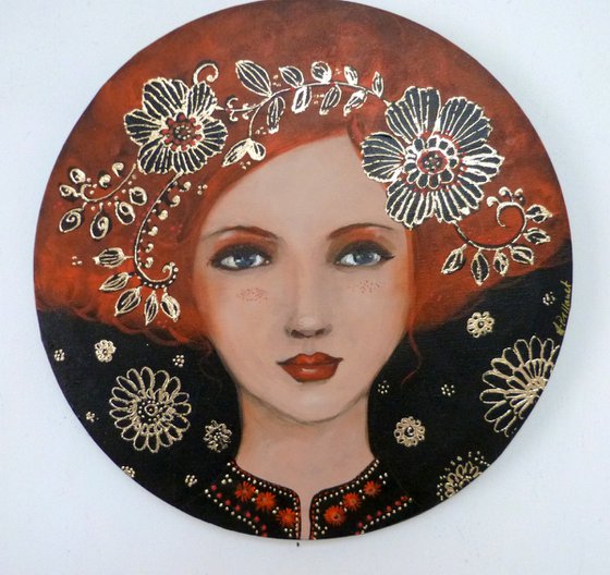 Loulou 30 cm round canvas.