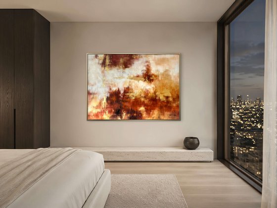 Golden Haze - Gold, orange and brown abstract
