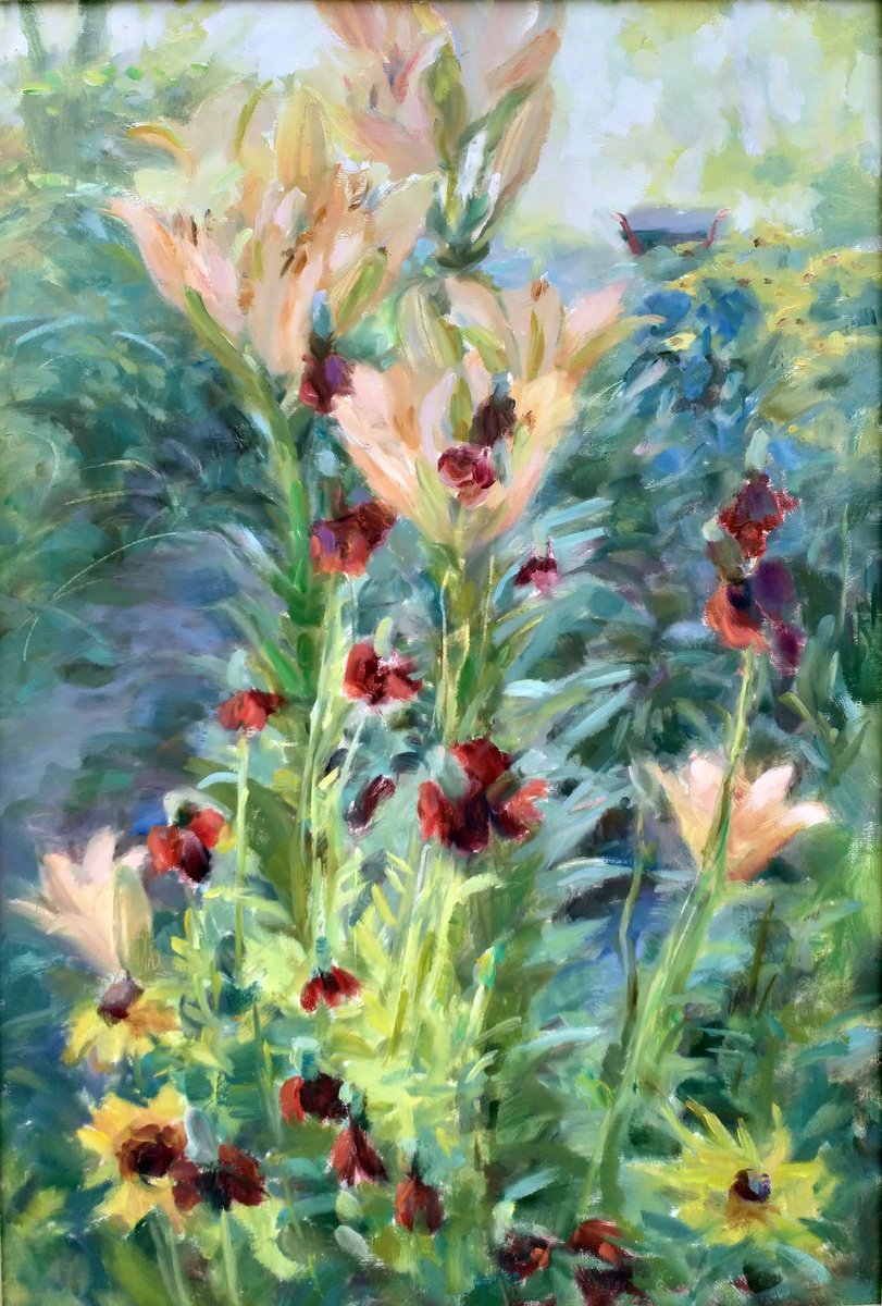Lilies are blooming by Liudmyla Chemodanova