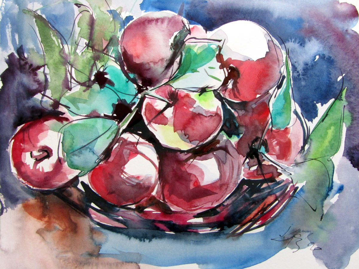 Apples on the table by Kovacs Anna Brigitta