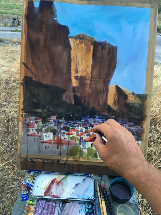 At the foot of the shrine. Meteora, Greece