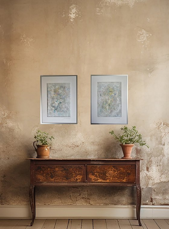 White Little Story XVI Diptych